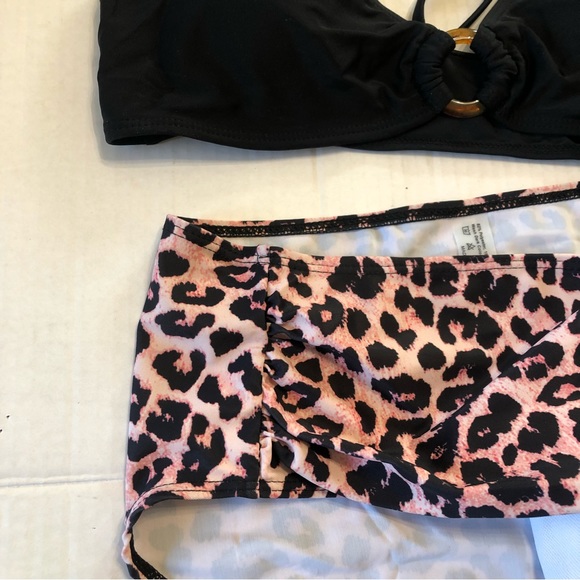 SHEIN | “Maternity” Bathing Suit 2-Tone Pink Leopard Print & Black 2pc | Size S - Picture 10 of 14